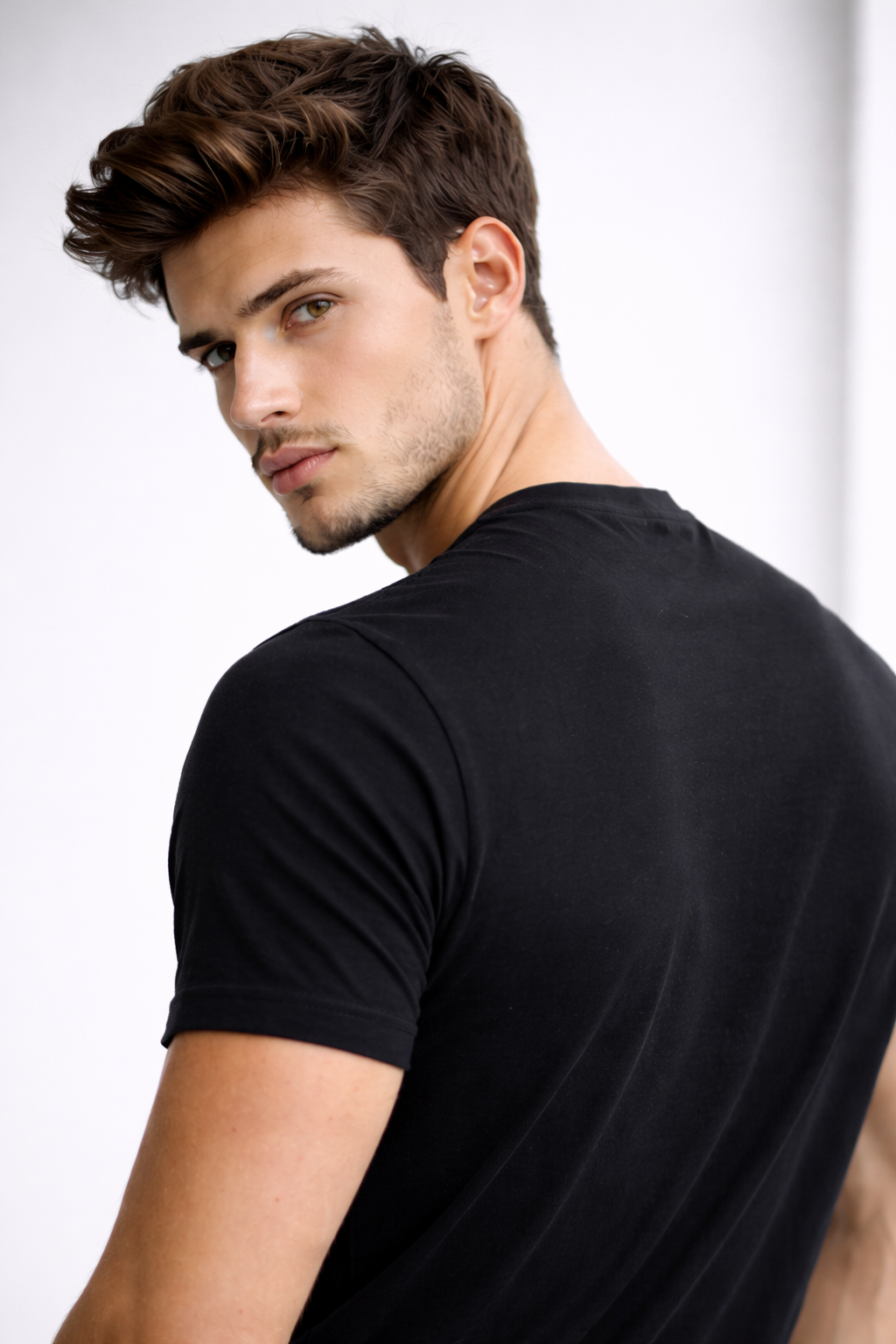 Wingpanther Plain Round Neck Black T-Shirt Regular Fit